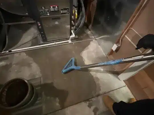 Water extraction process in a basement.